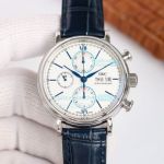 Swiss Replica IWC Portofino Chronograph SS White Dial Stainless Steel Watch